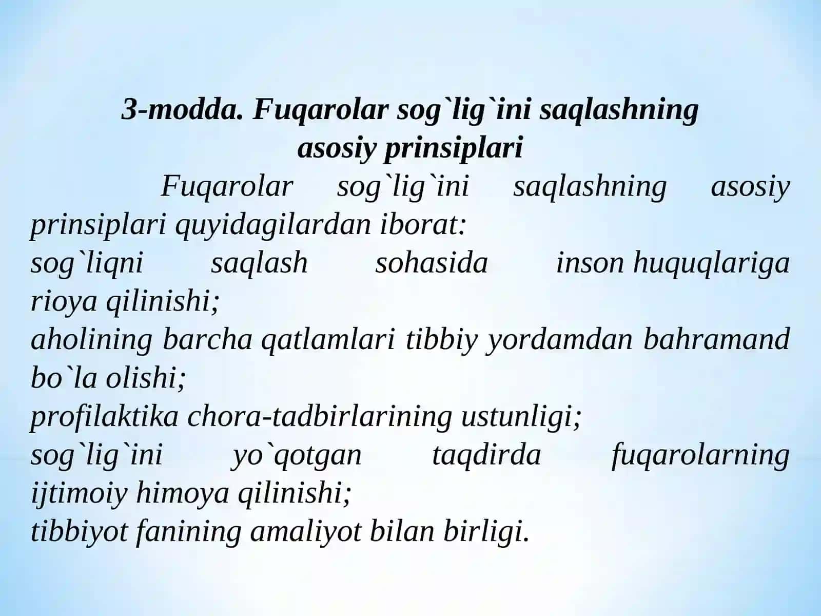 Fuqarolar sog'lig'ini saqlash to'g'risidagi qonuni 4