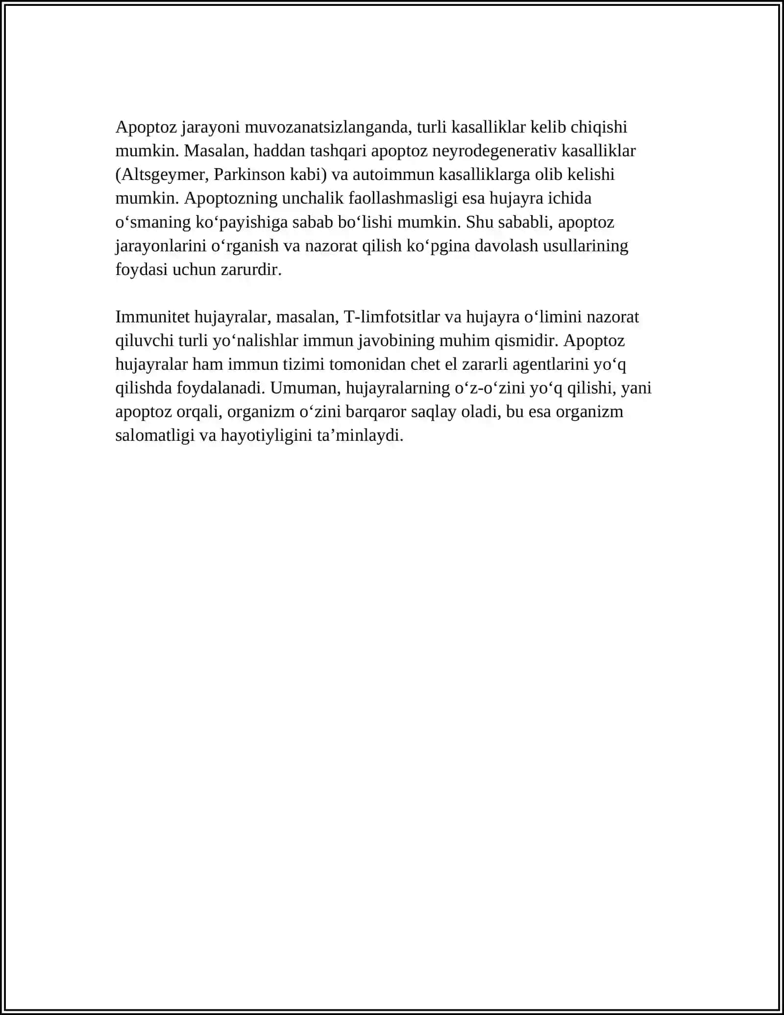 HUJAYRA APOPTOZI VA UNING BIOLOGIK AHAMIYATI 4