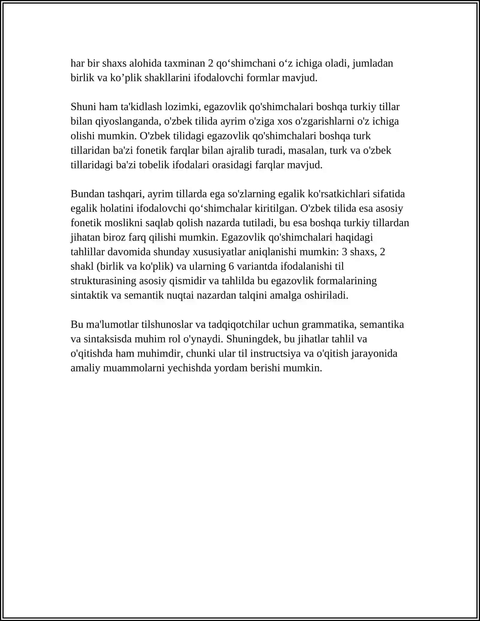 Egazovlik qo'shimchalari va ularning til tahlili 4