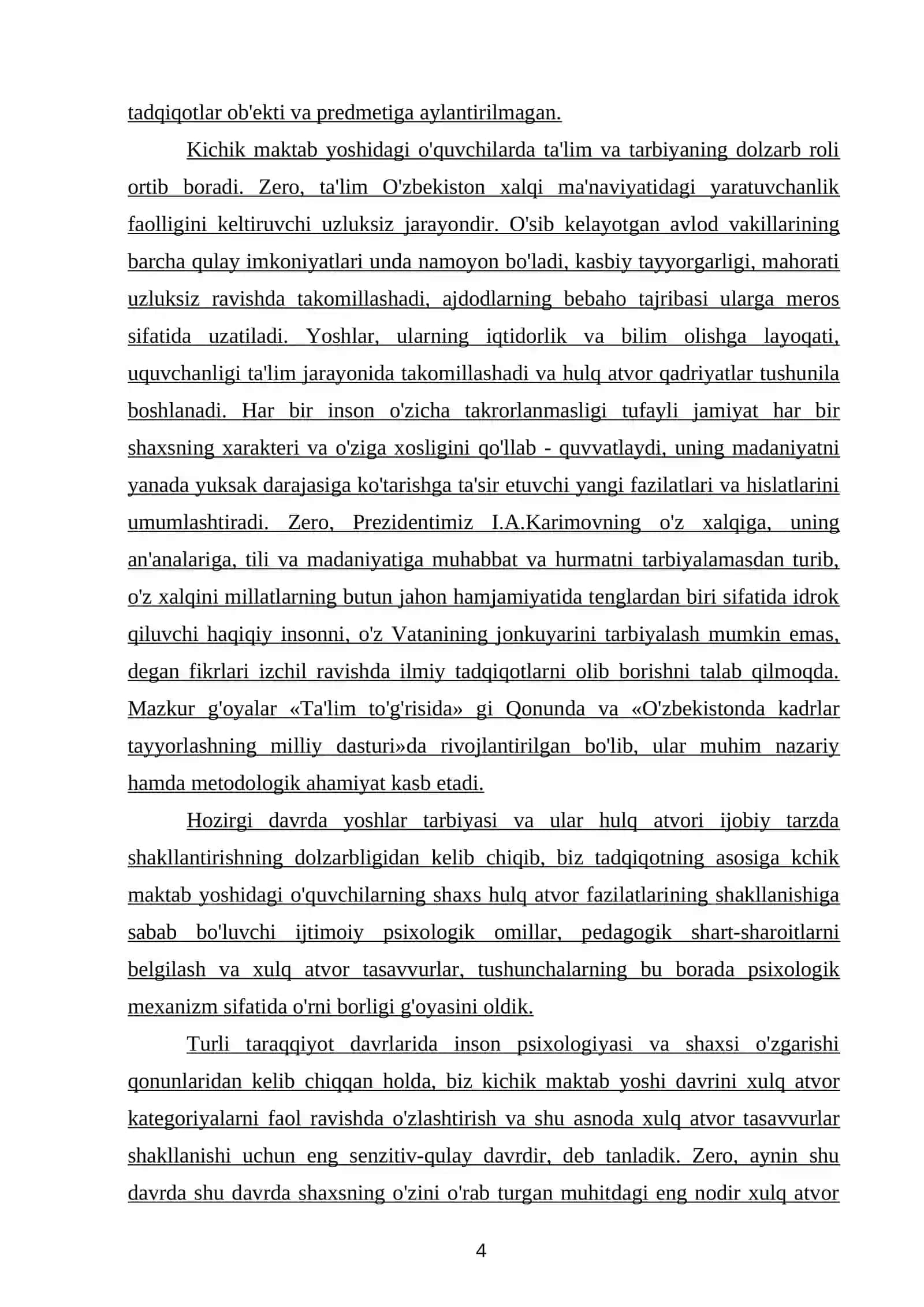 Kichik maktab yoshidagi o'quvchilar xulq atvori psixologiyasi 4