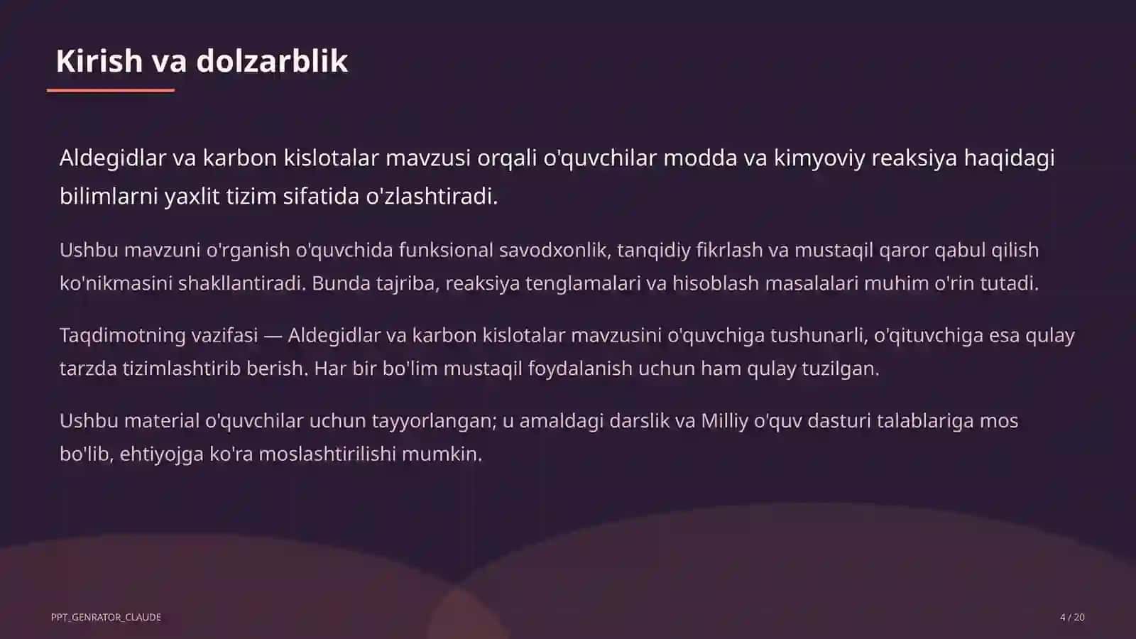 Aldegidlar va karbon kislotalar (10-sinf) 4