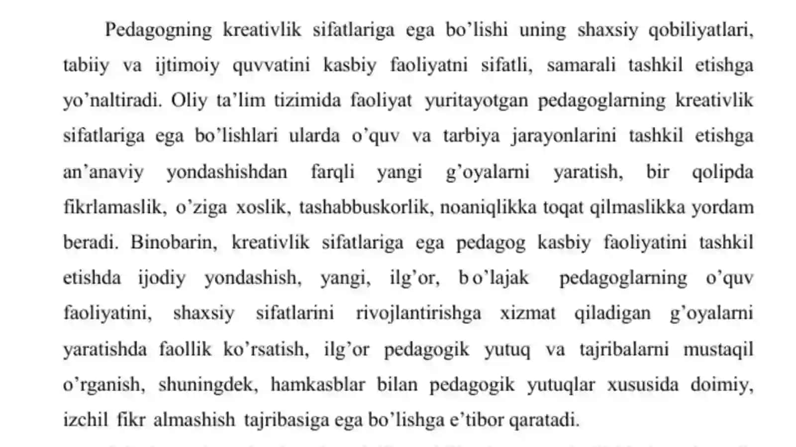 Pedagoglarda kreativlik sifatlari va ijodiy tafakkurni rivojlantiruvchi metod, vosita va texnologiyalar 4