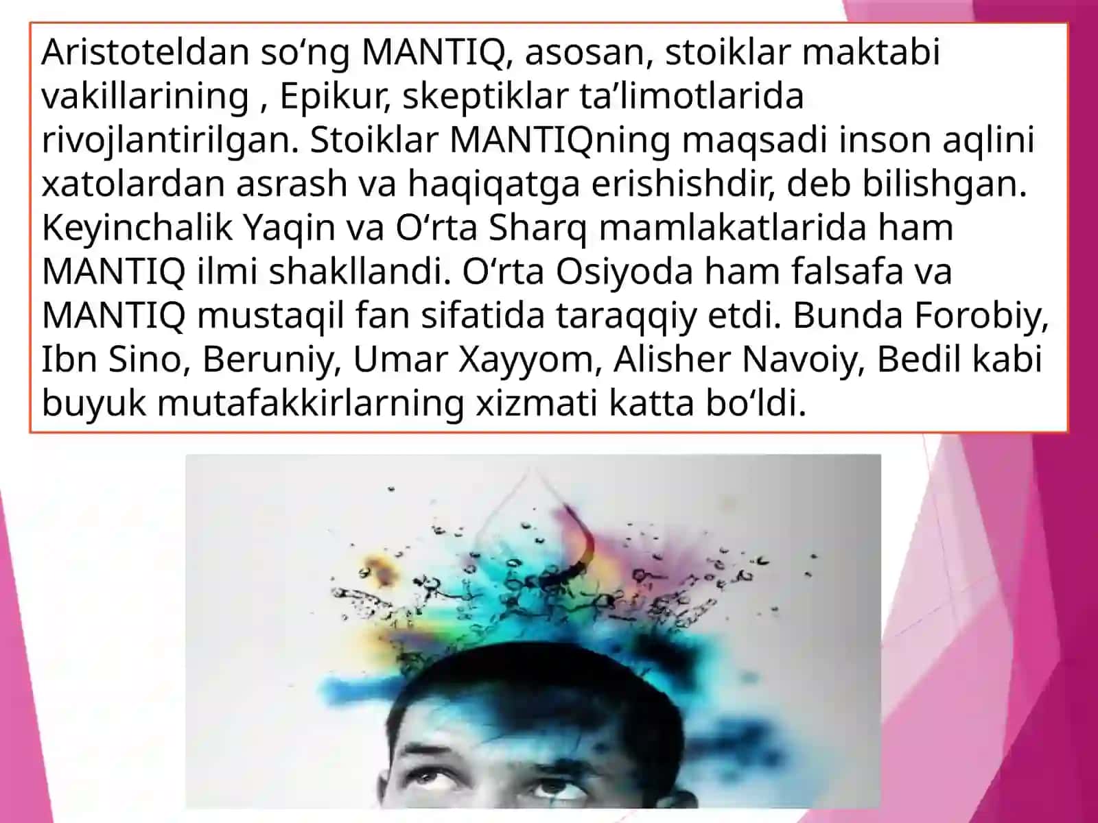 Mantiq fanining tadqiqot obyekti, predmeti vazifalari 4