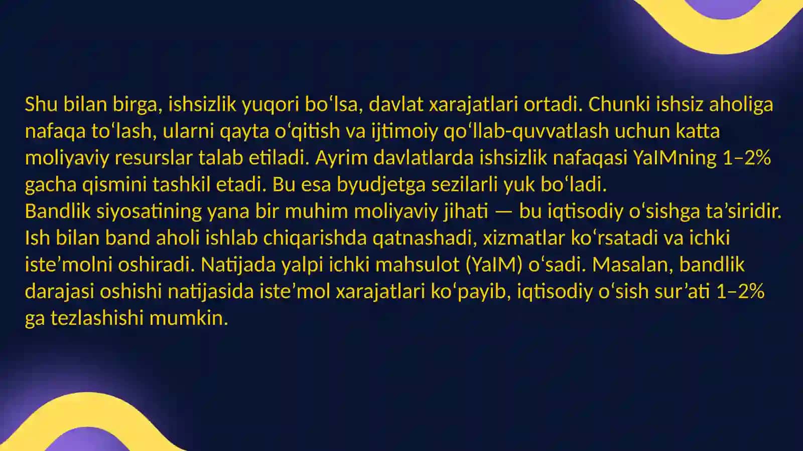 Bandlik siyosati va ishsizlikni kamaytirish yo‘llari 4