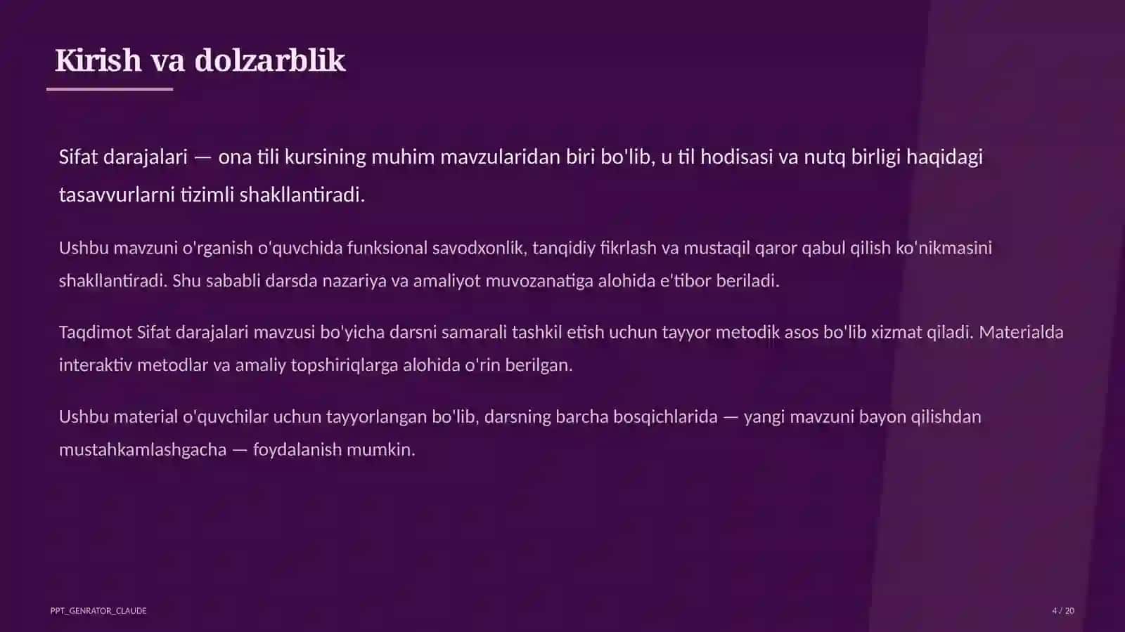 Sifat darajalari (6-sinf) 4
