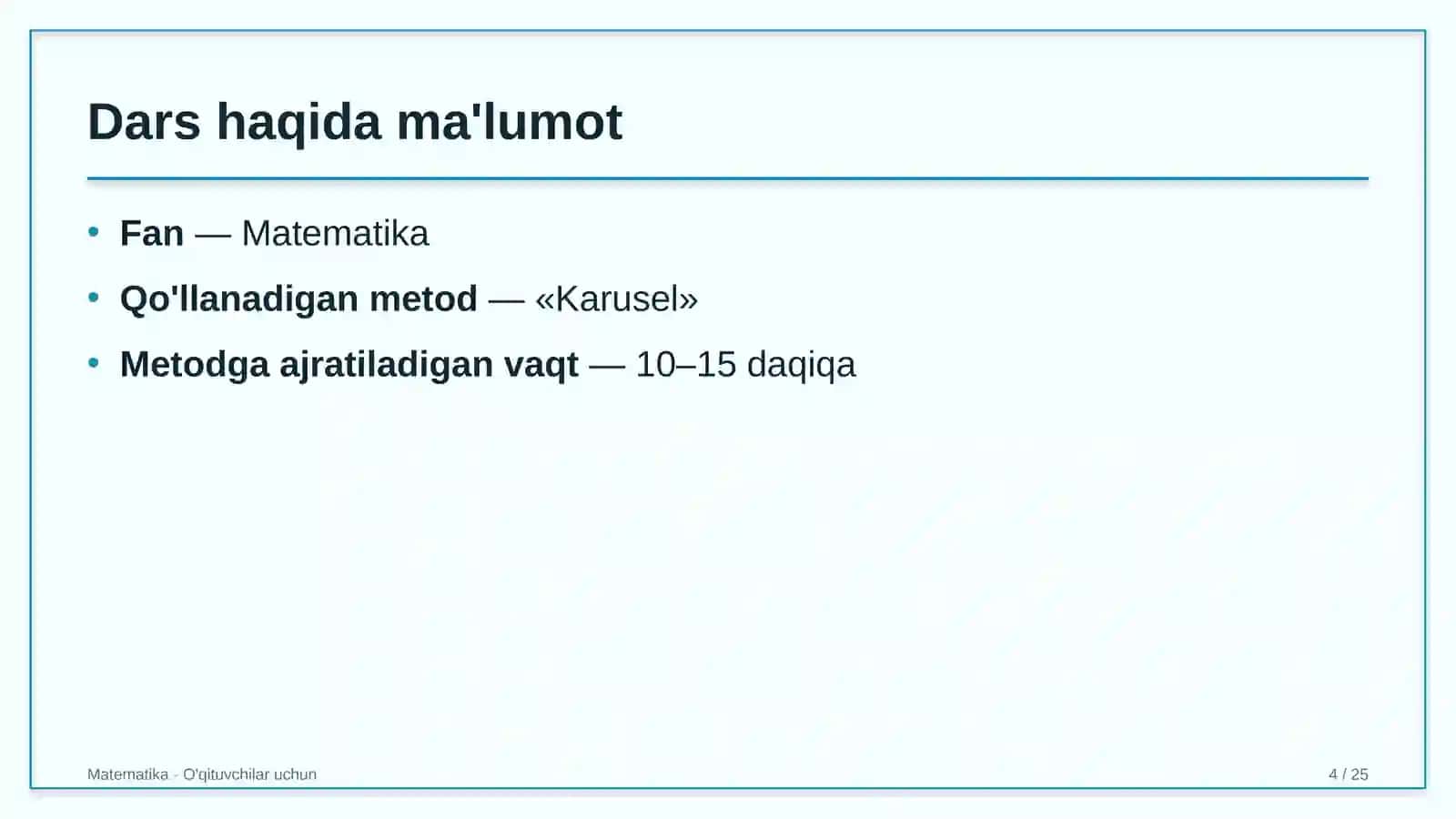 matematika darslarida karusel metodidan foydalanish 9325 4
