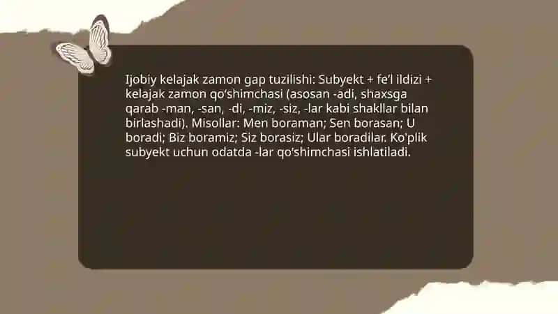Kelajak zamon Future Simple 4