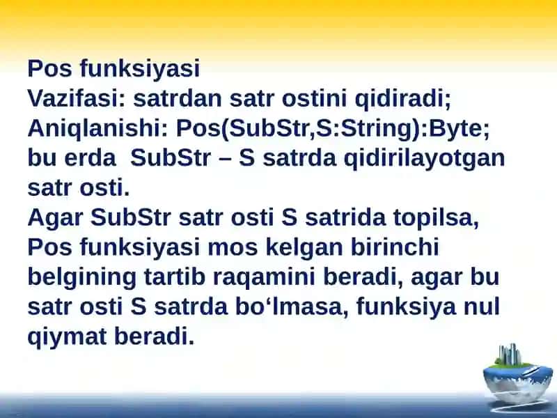 Satrlar bilan ishlash 4