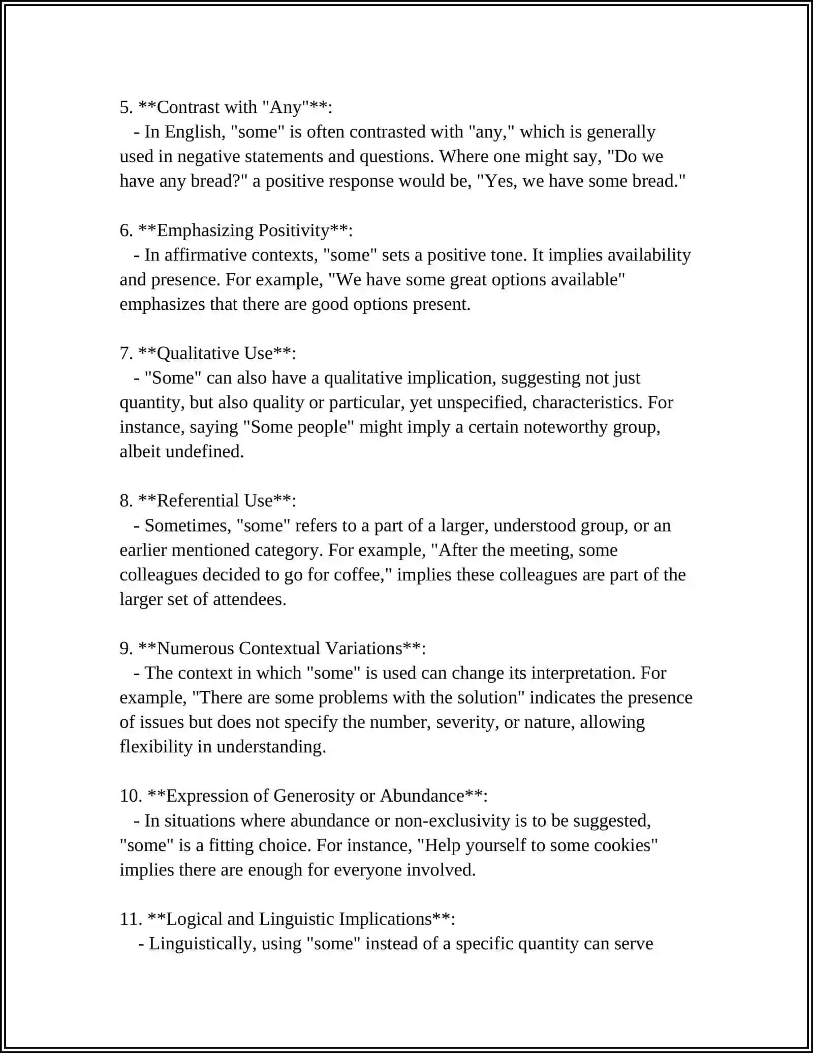 Usage of "some" in affirmative statements 4