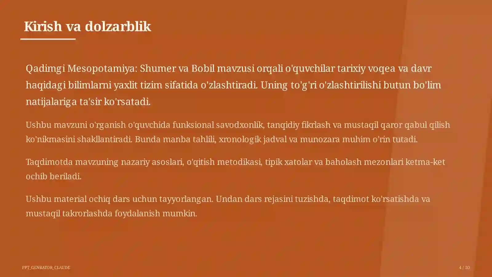 Qadimgi Mesopotamiya: Shumer va Bobil (6-sinf) 4