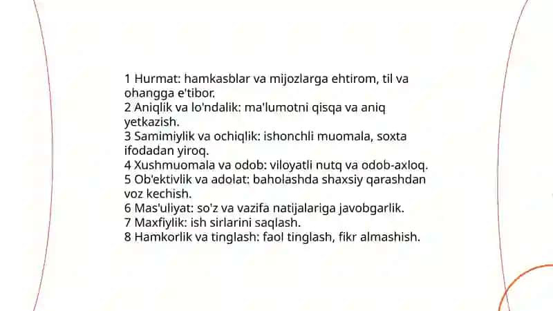 Kasbiy muloqot odobi 4