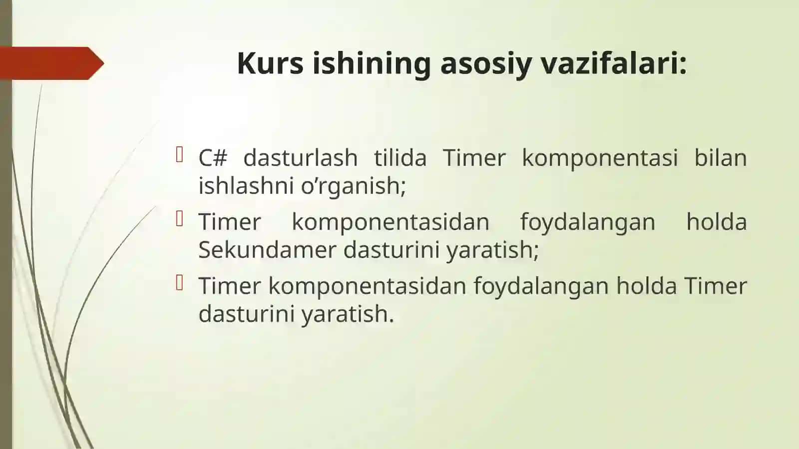 C#dasturlashtilidaTimerkomponentasiyordamidadasturlaryaratish 4