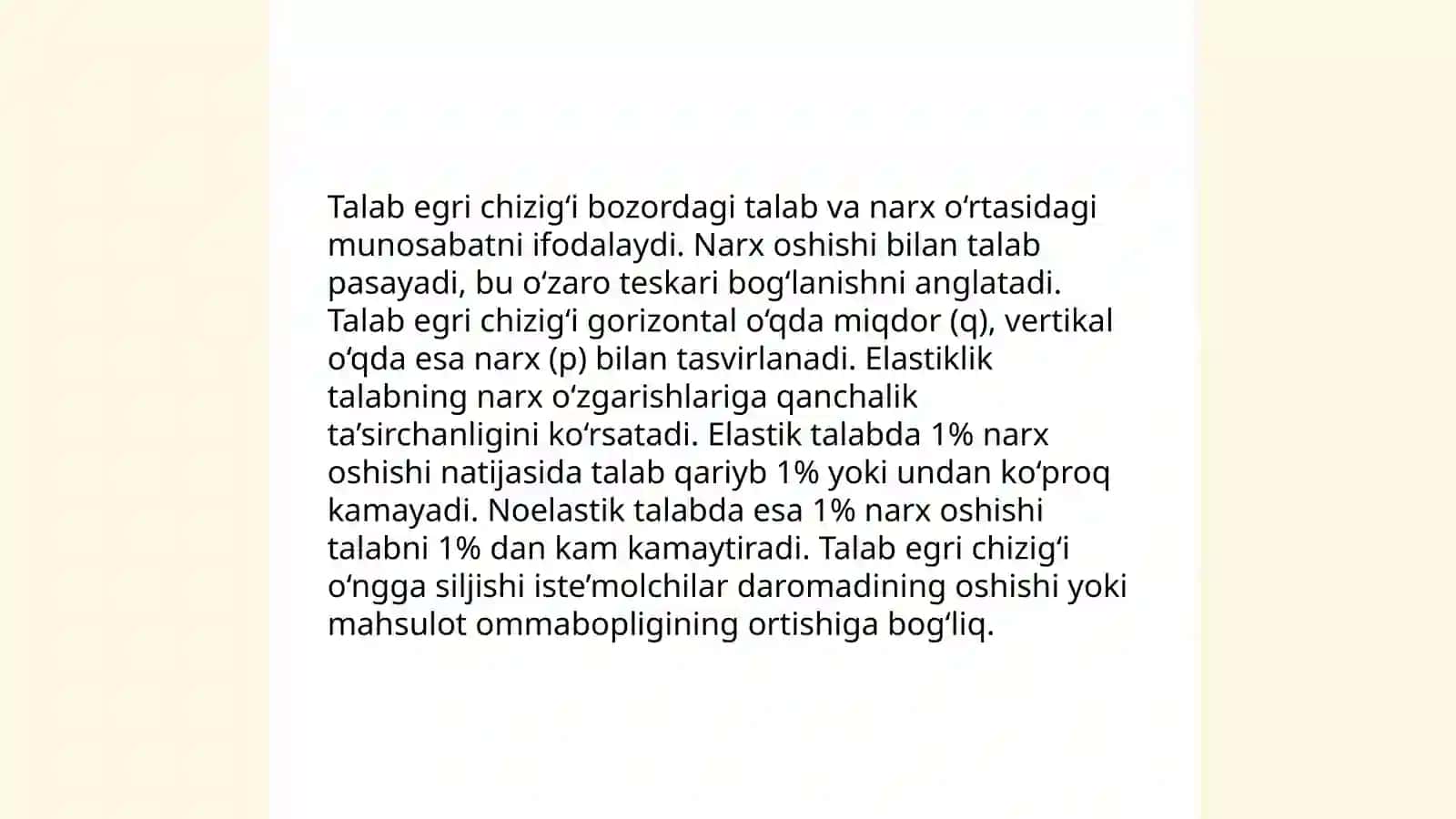 Talab va taklif nazariyasi 4