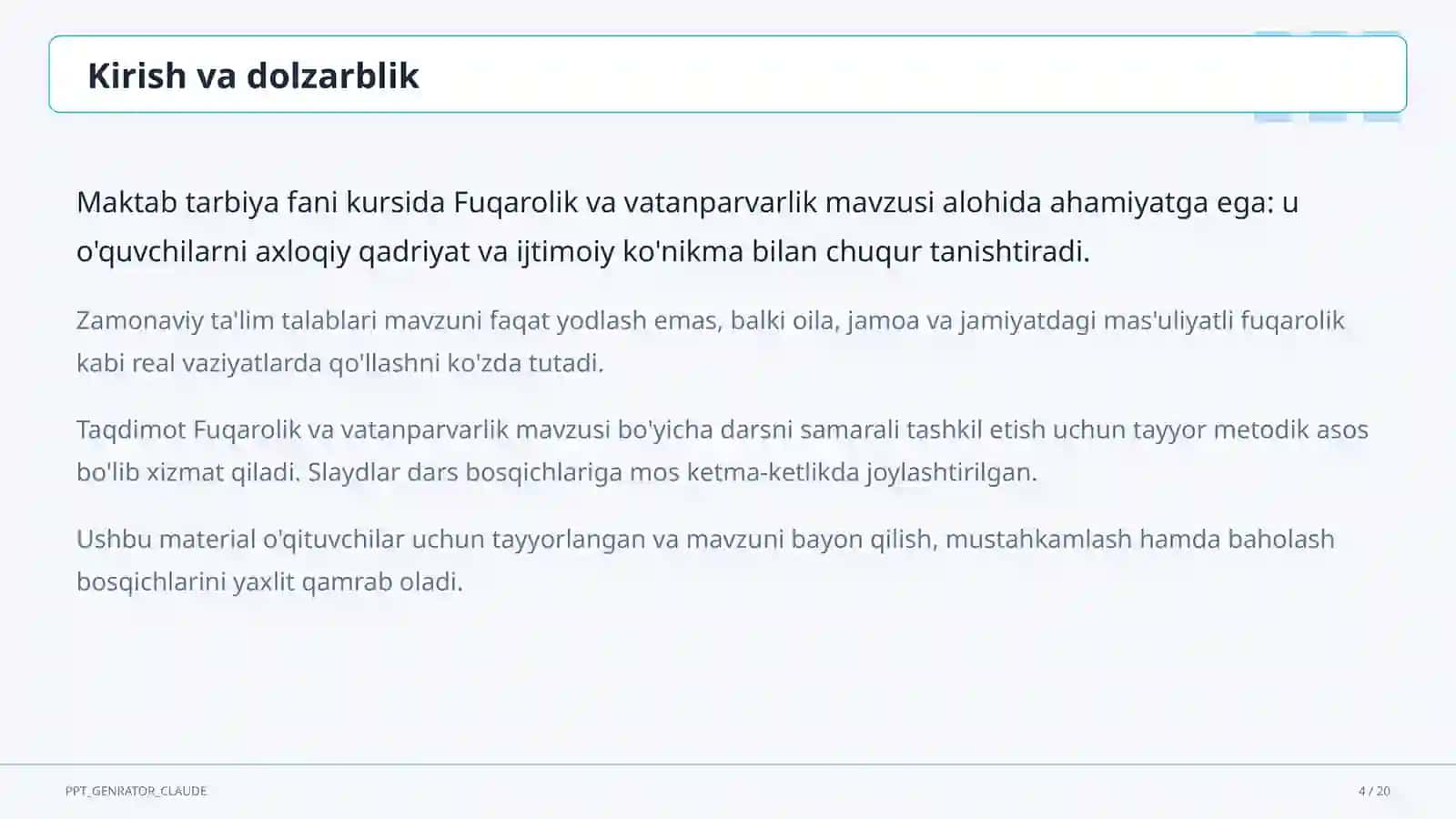 Fuqarolik va vatanparvarlik (8-sinf) 4