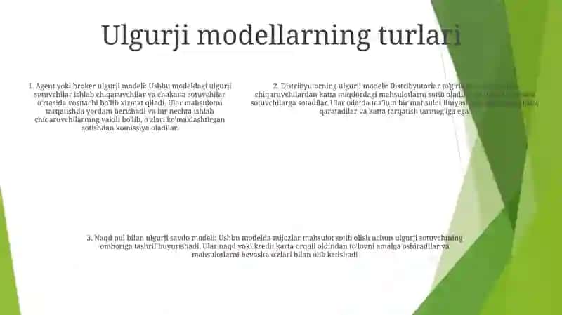 Ulgurji Savdo Haqidagi Slayd 4