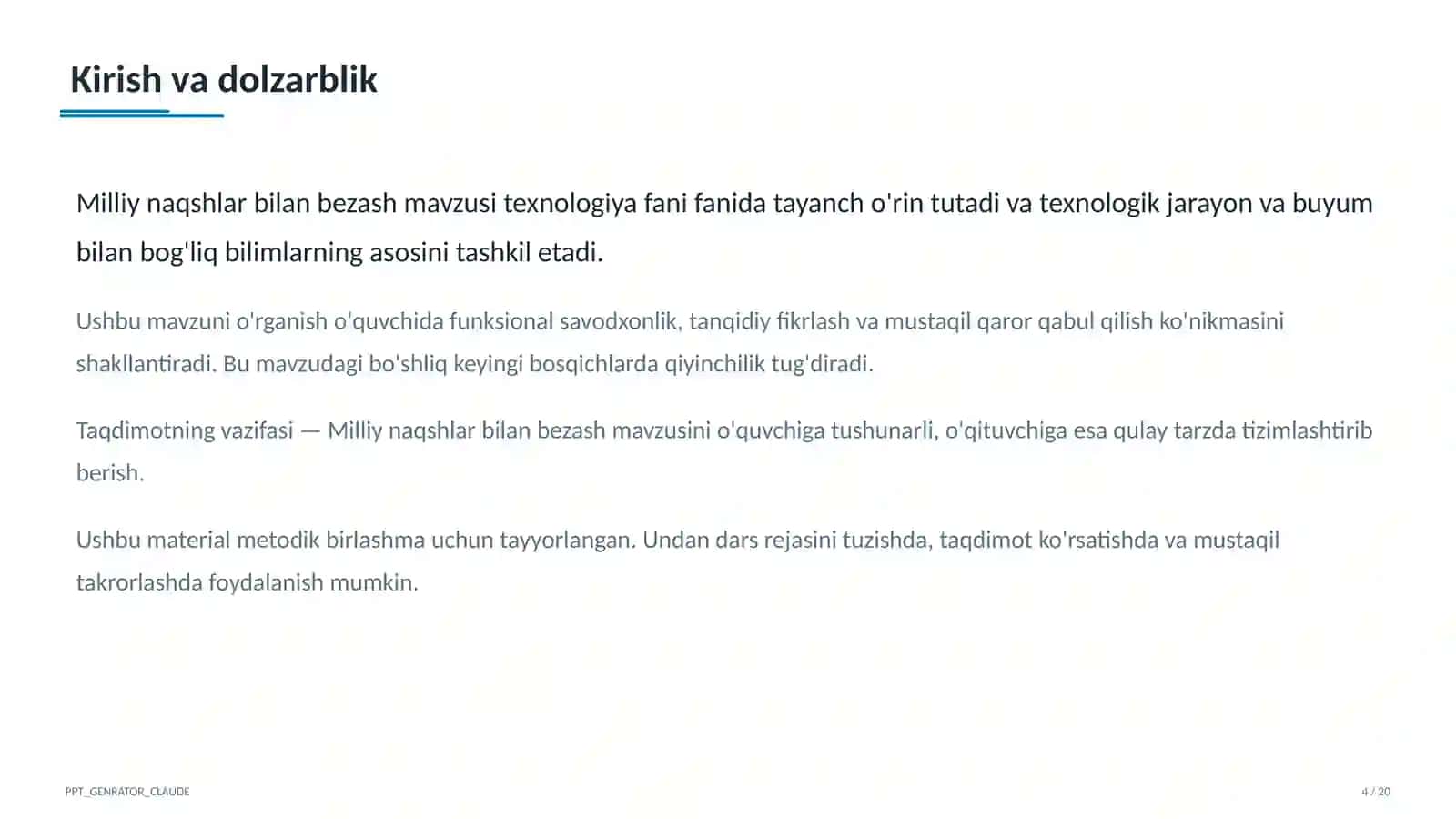 Milliy naqshlar bilan bezash (3-sinf) 4