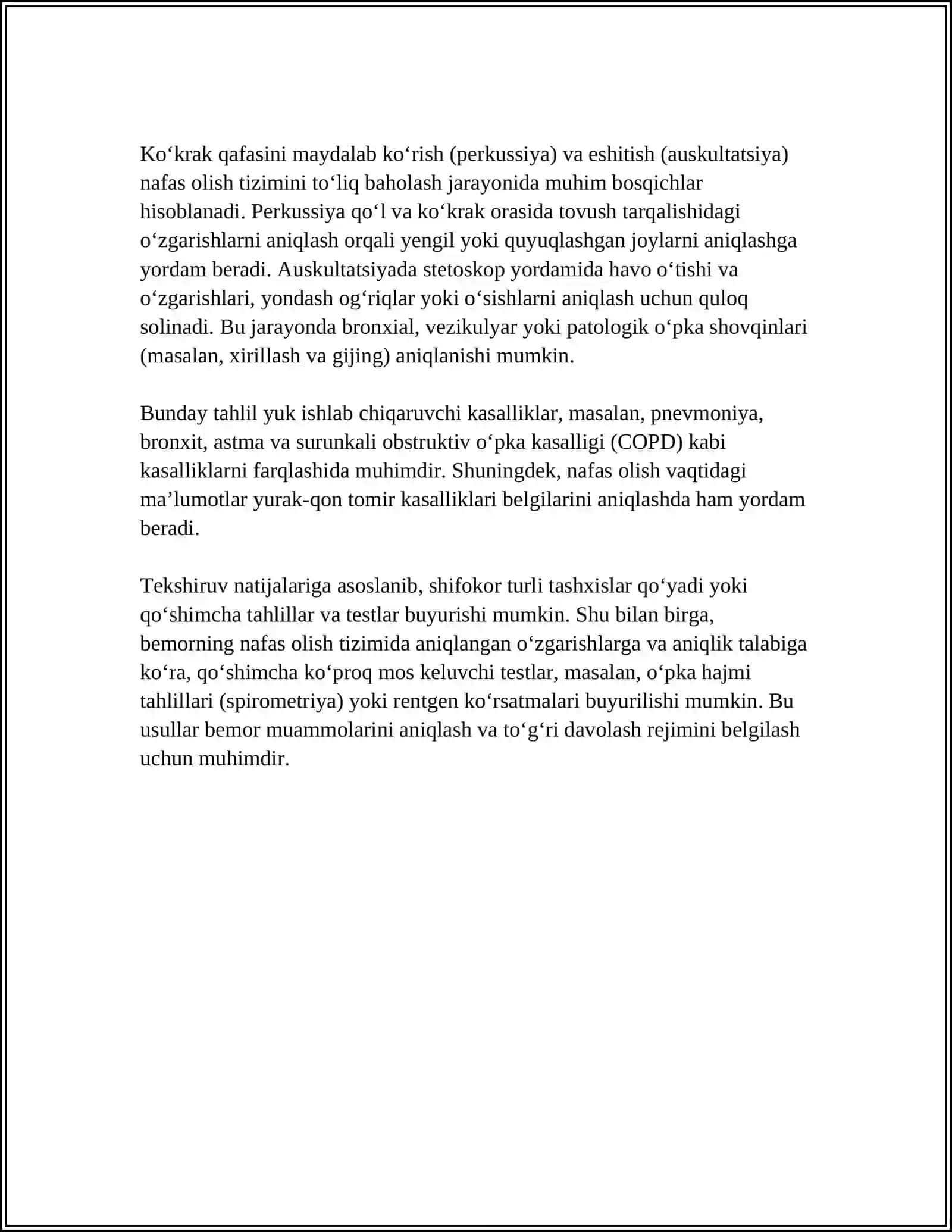 Nafas olish tizimini tekshirish 4