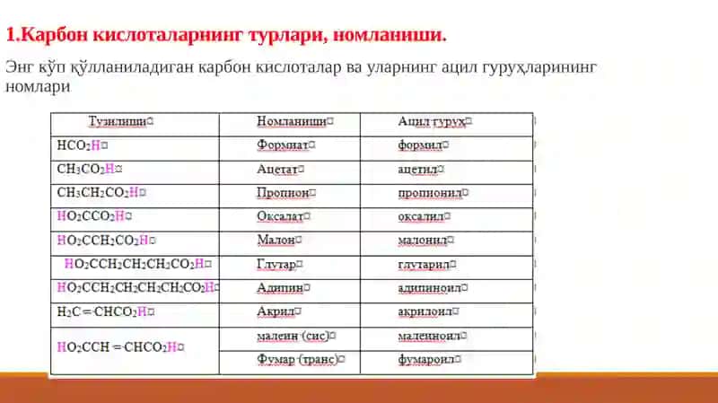 Карбон кислоталар 4