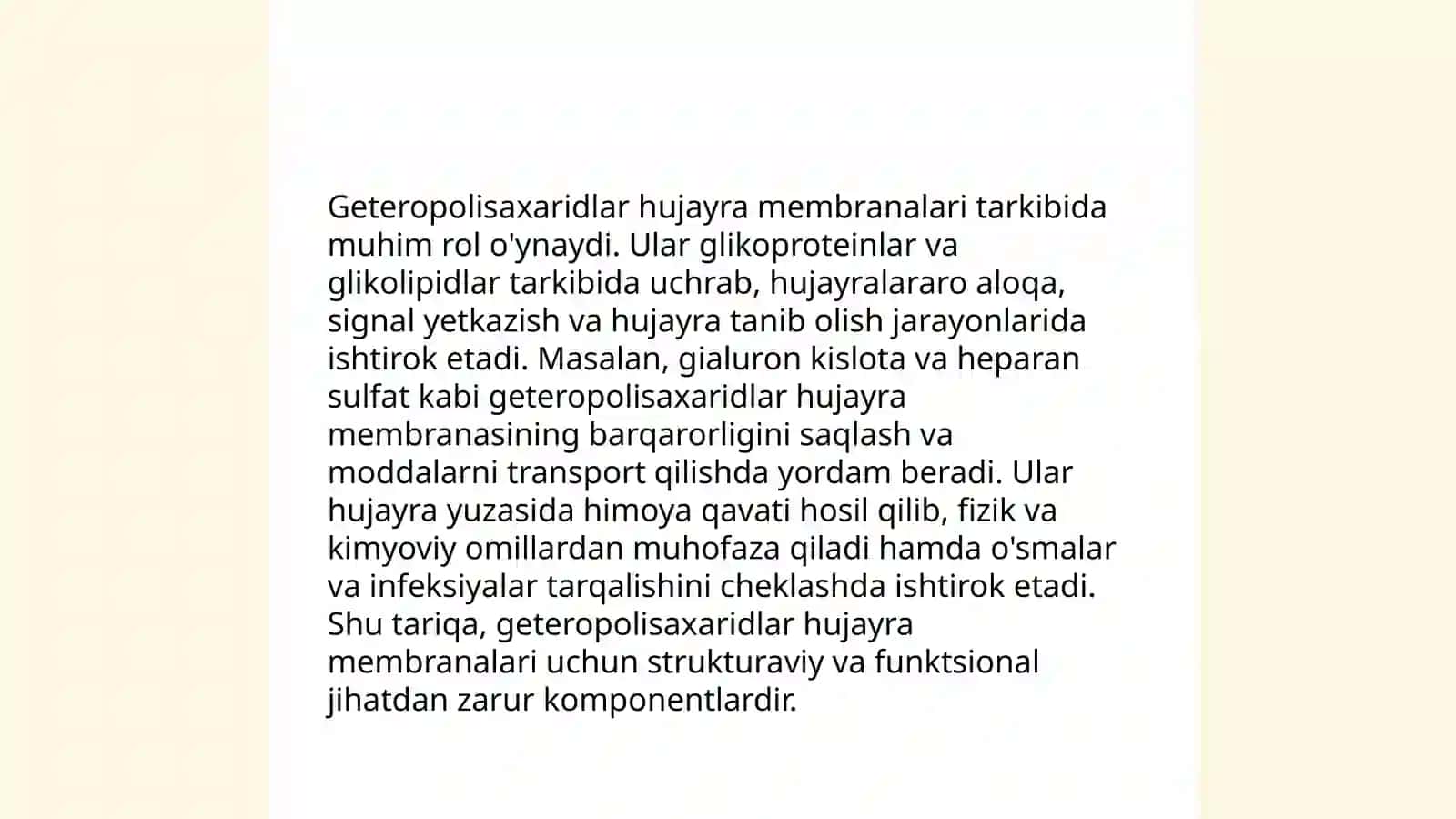 Geteropolisaxaridlarni ontogenez va kasalliklarda òzgarishi 4