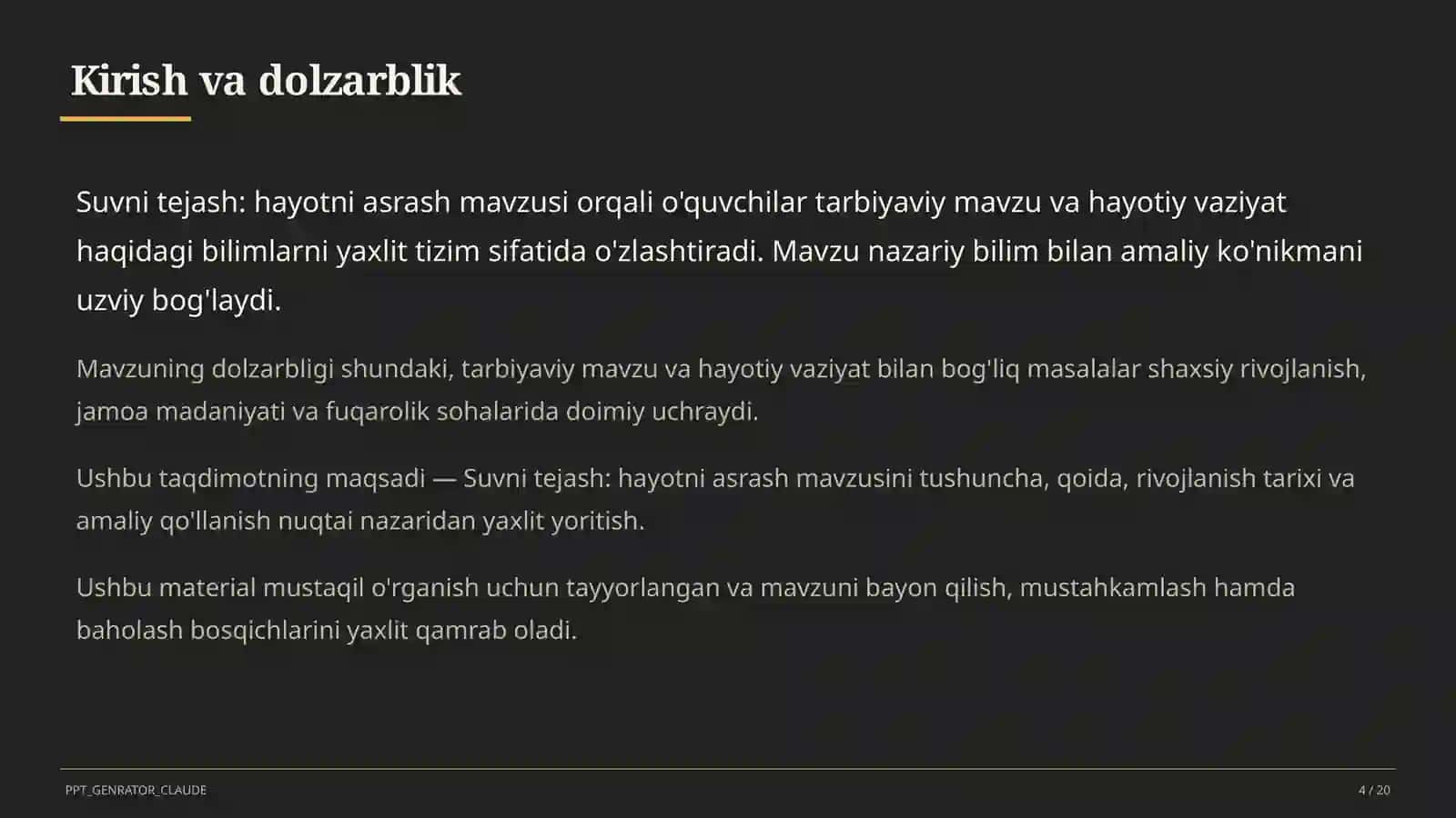Sinf soati va tarbiyaviy tadbirlar (1–11) 4