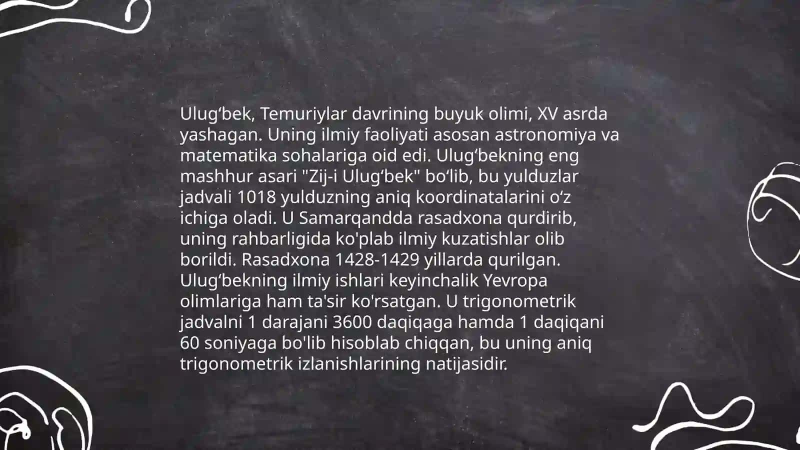 Mirzo Ulug'bek hayoti 4