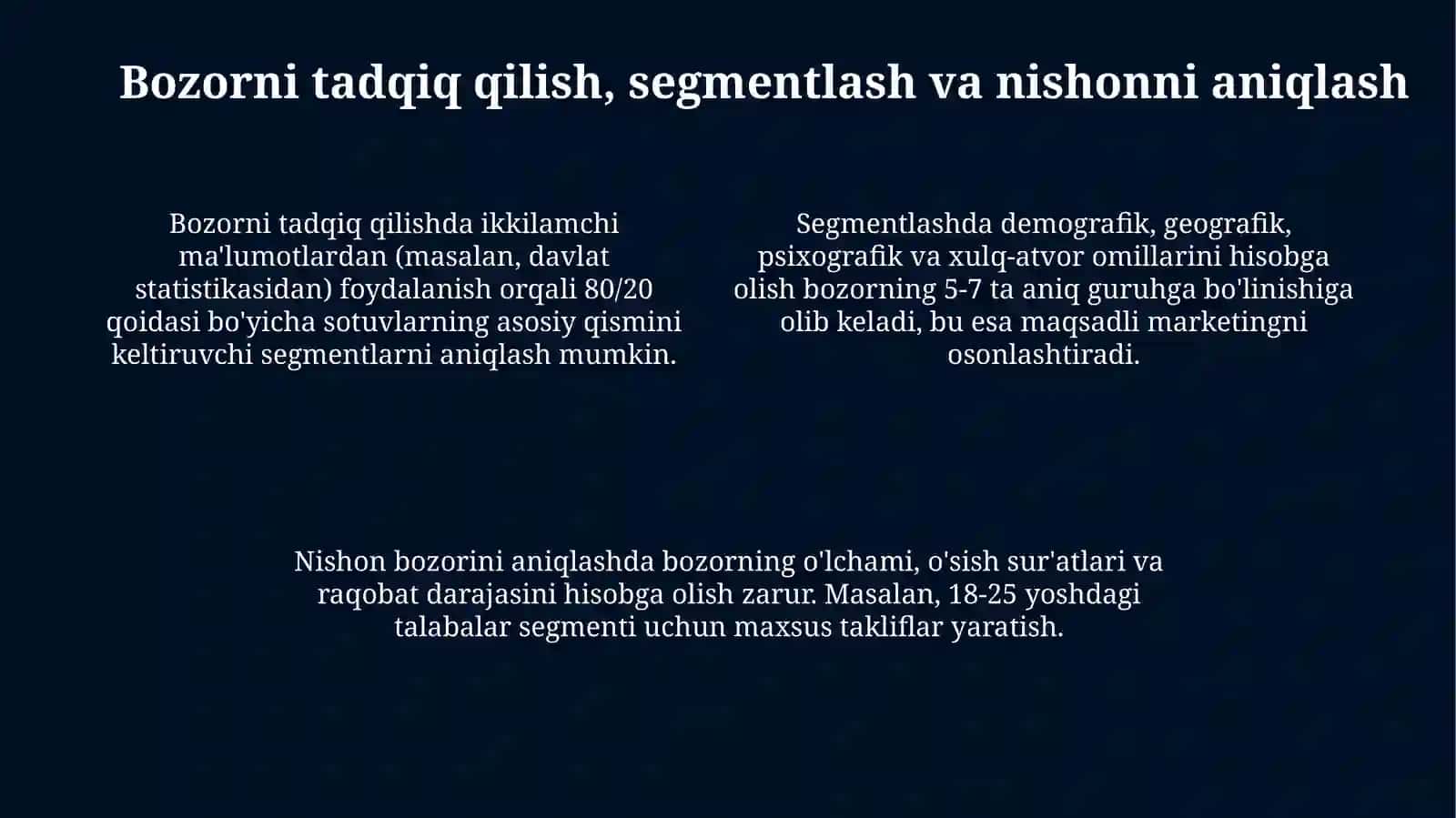 Marketingning asosiy vazifalari va turlari 4