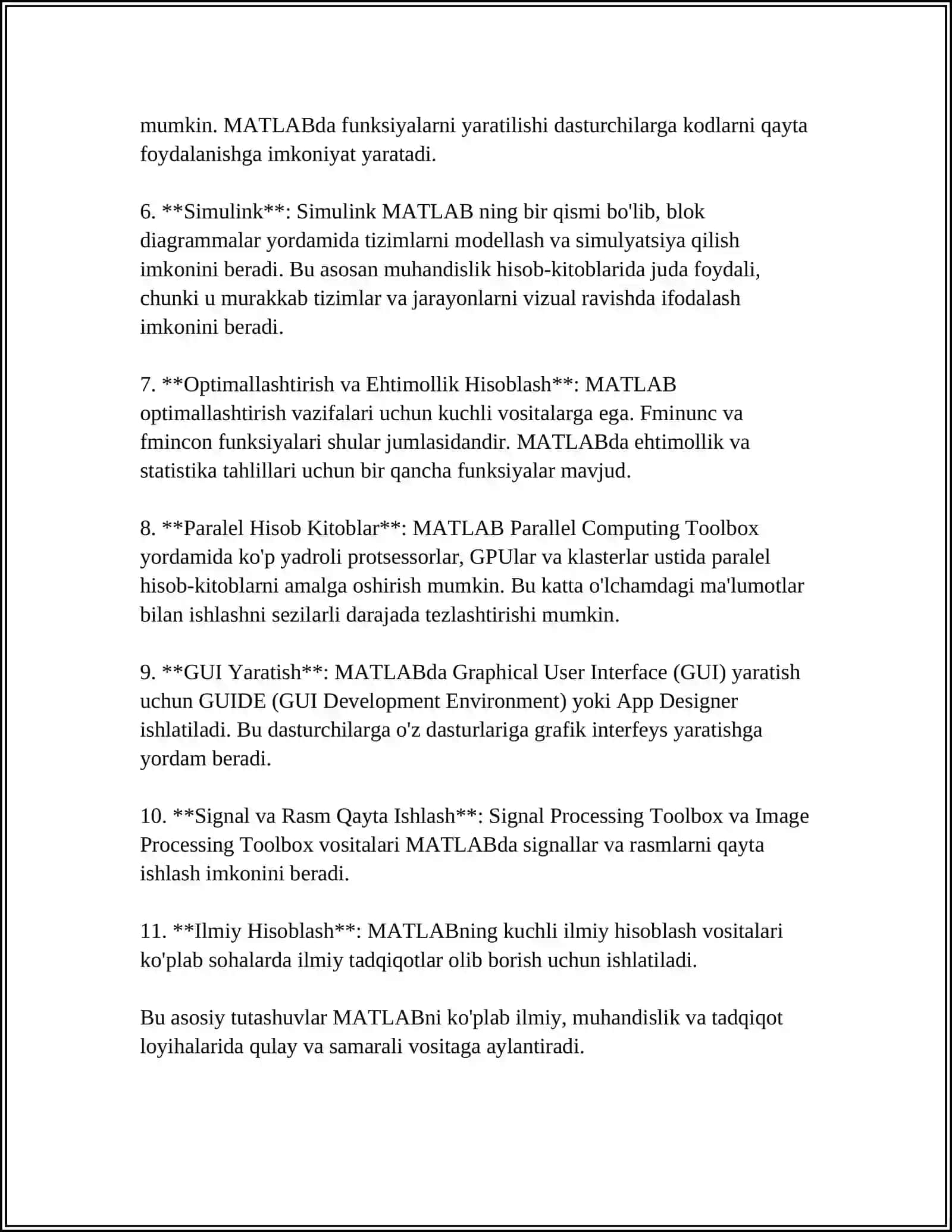 MATLAB ILOVASIDA DASTURLASHNI QÒLLASH 4
