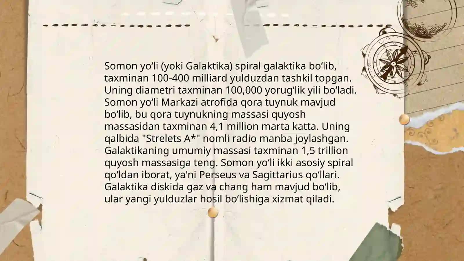 Somon yoʻli. Bizning gallaktikamiz tuzilishi va tartibi 4