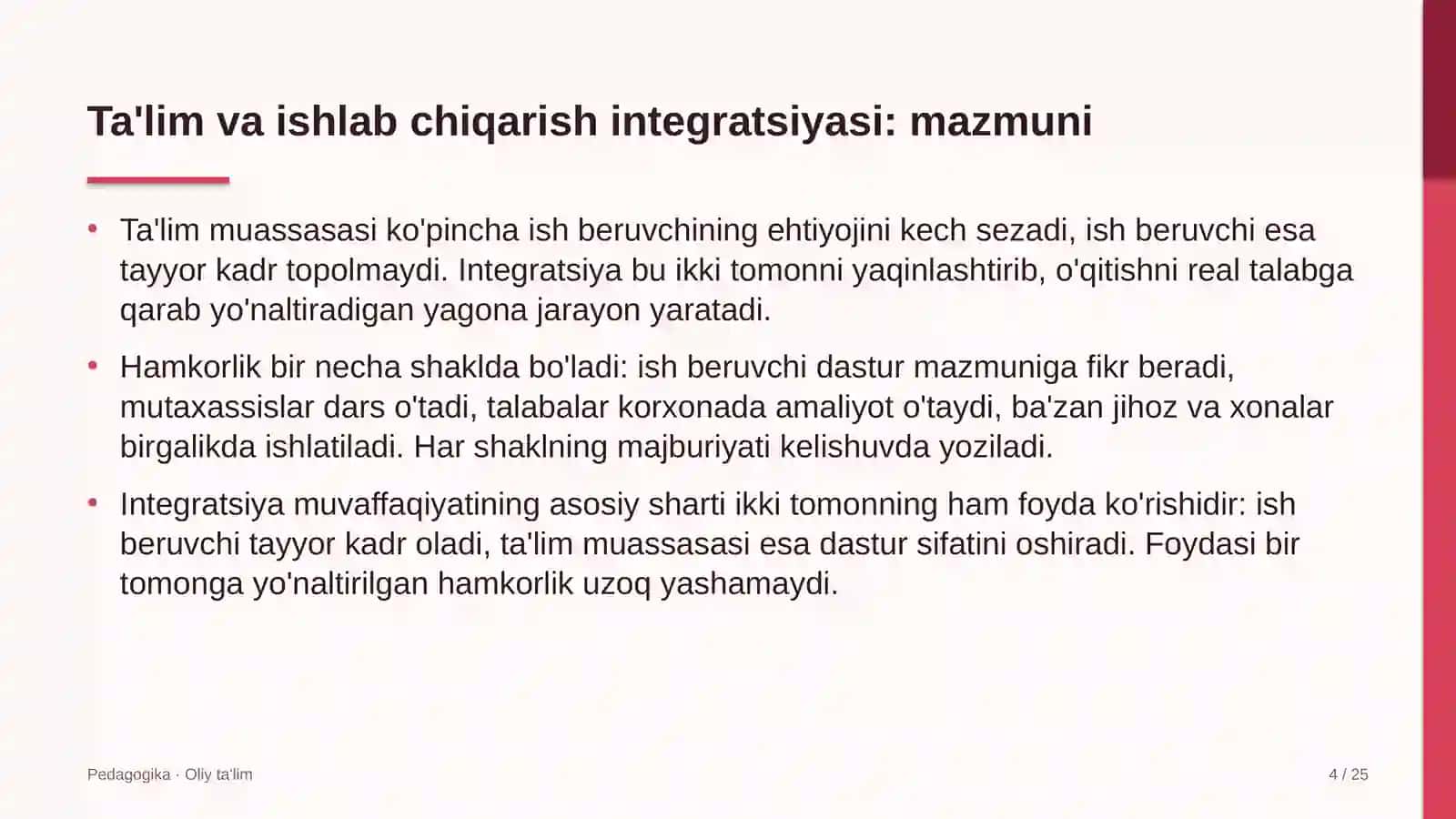 vagon depolarida ta'lim va ishlab chiqarish integratsiyasi 3995 4
