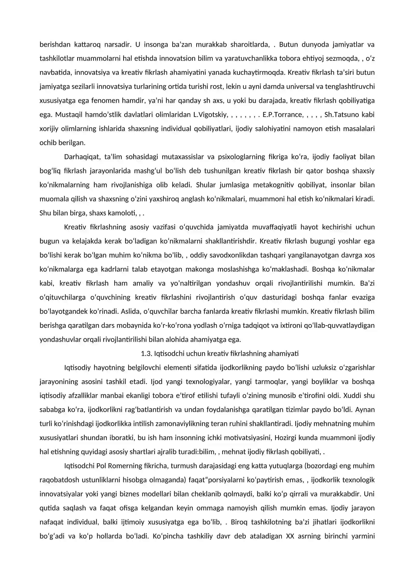 Kreativ fikrlash kursi 4