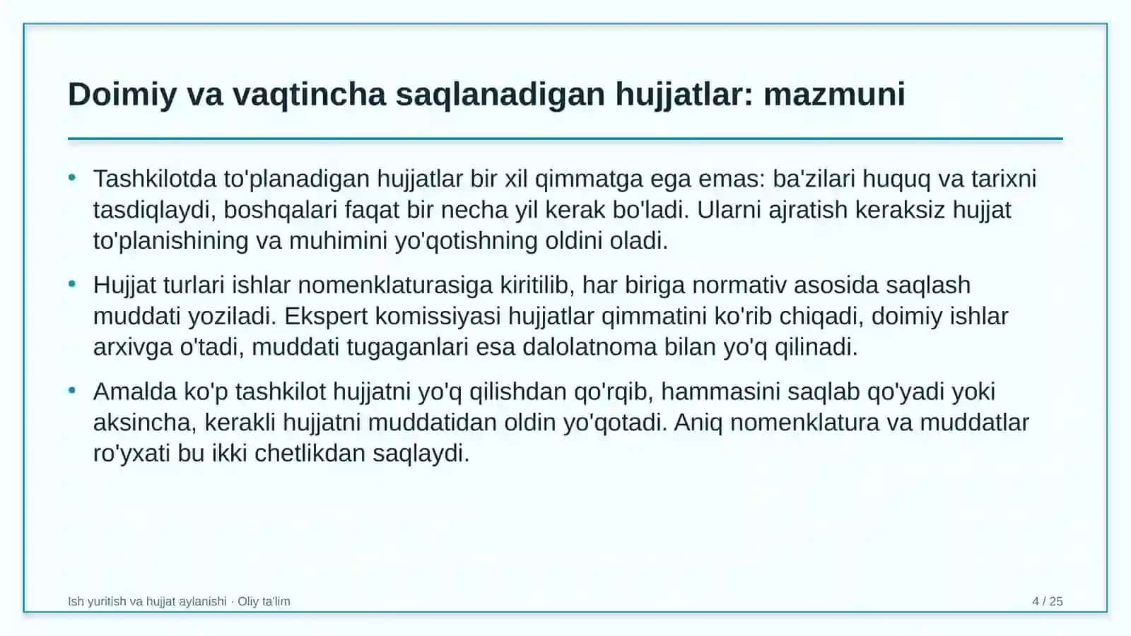 bojxona terminallarida doimiy va vaqtincha saqlanadigan hujjatlarni ajratish 8111 4