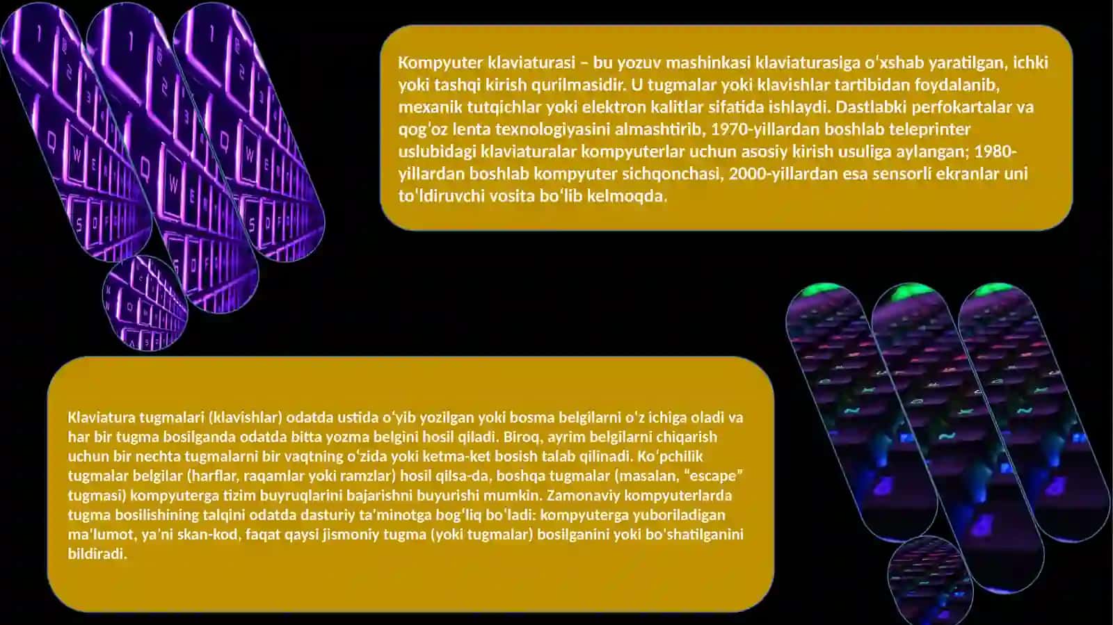 Klaviatura tuzilishi va undan foydalanish qoidalari 4