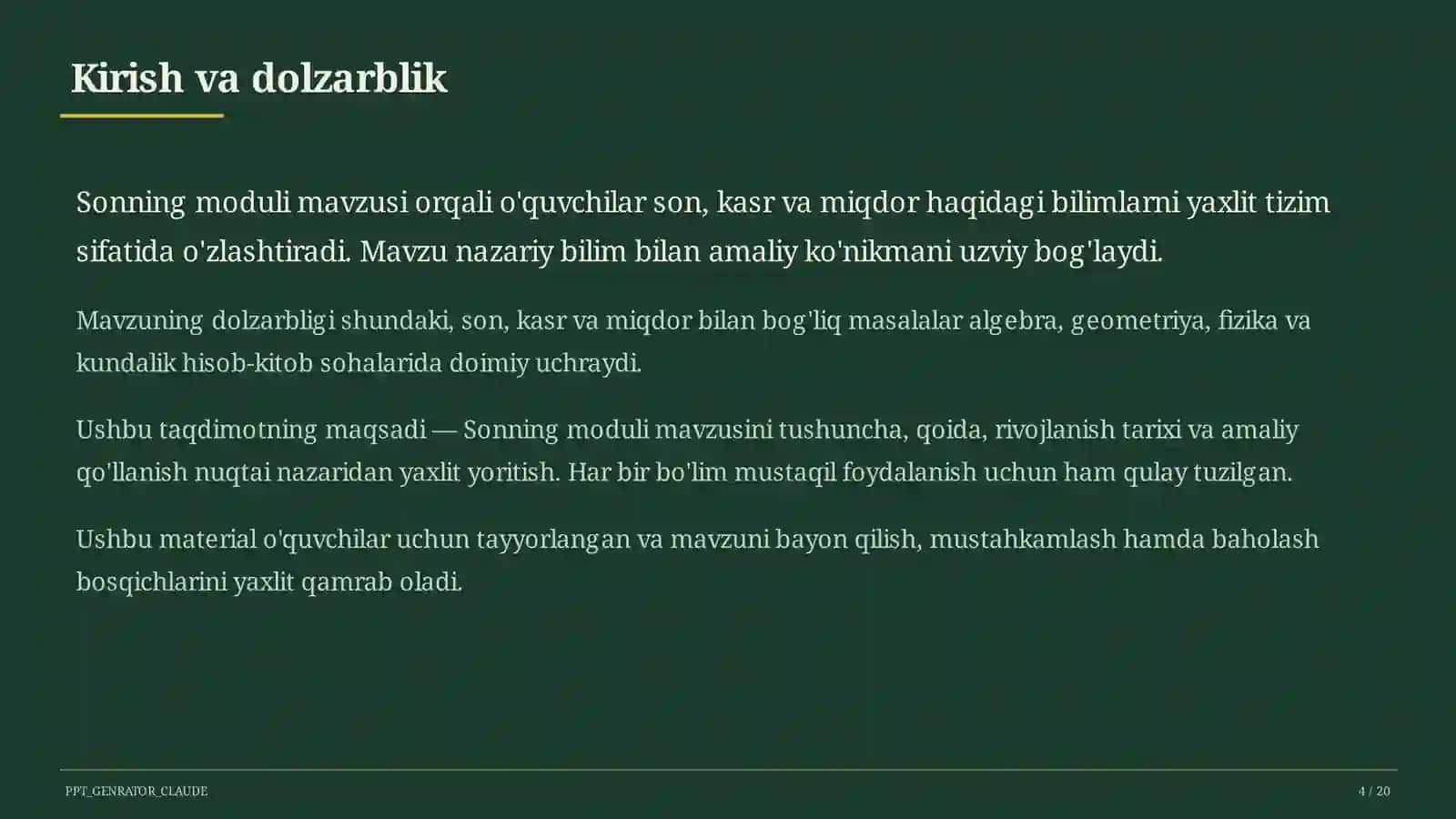 Sonning moduli (6-sinf) 4