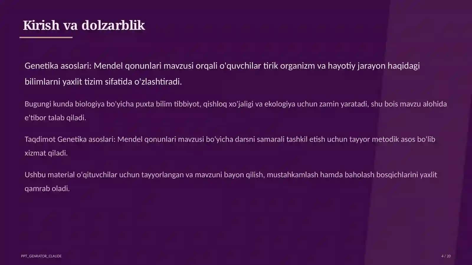 Genetika asoslari: Mendel qonunlari (9-sinf) 4