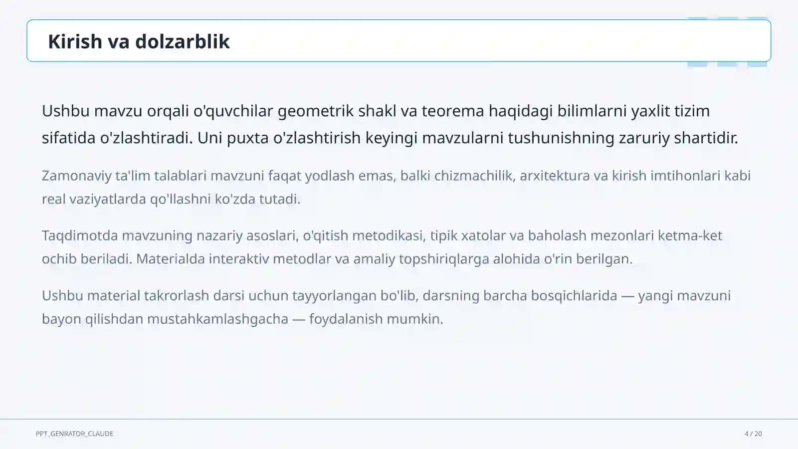 To'g'ri burchakli uchburchakda trigonometrik nisbatlar (8-sinf) 4