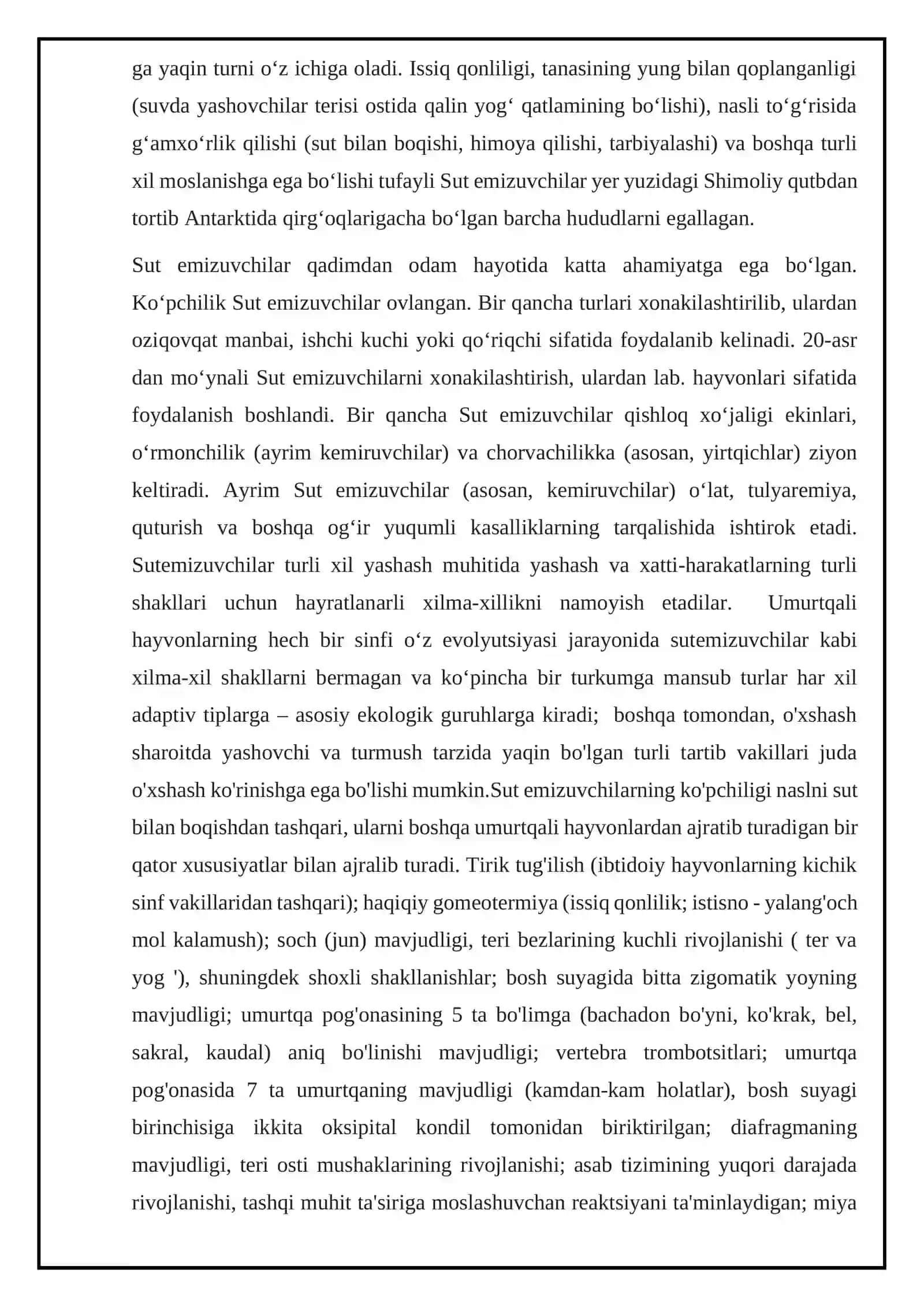 MUSHUKSIMONLARNING HAYOT KECHIRISHI VA TARQALISHI KURS ISHI 4