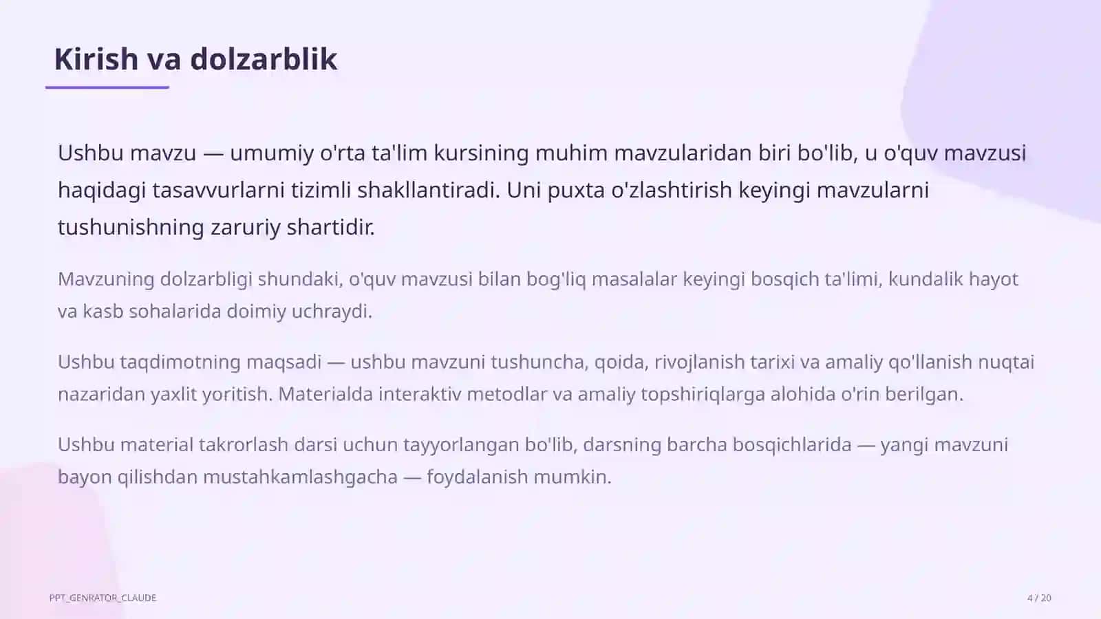 Loyihaga asoslangan ta'lim (PBL): boshlang'ich va yuqori sinflar uchun namunalar 4