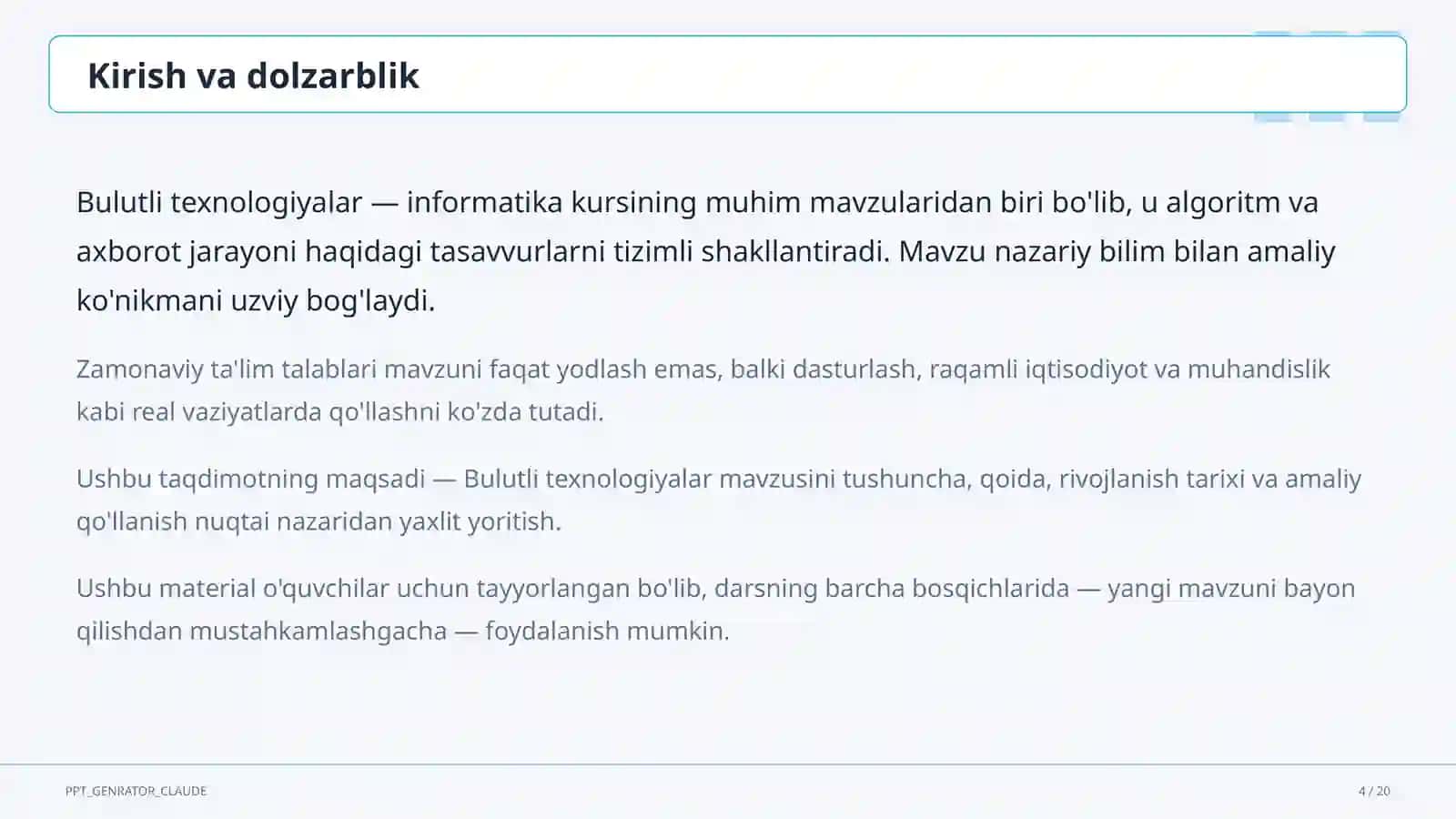 Bulutli texnologiyalar (11-sinf) 4
