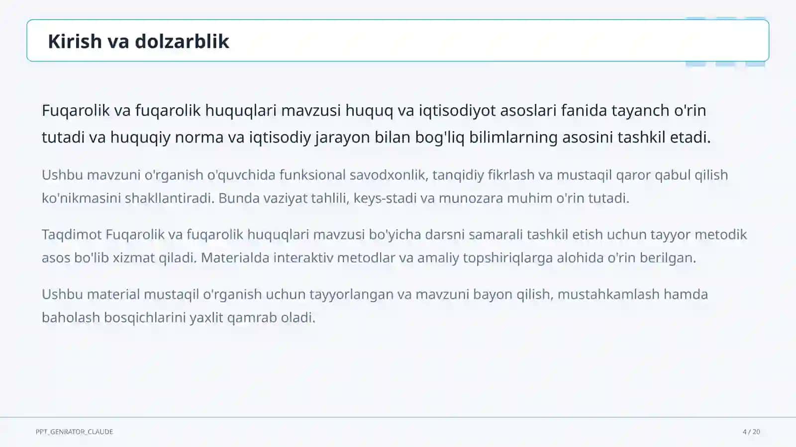 Fuqarolik va fuqarolik huquqlari (9-sinf) 4