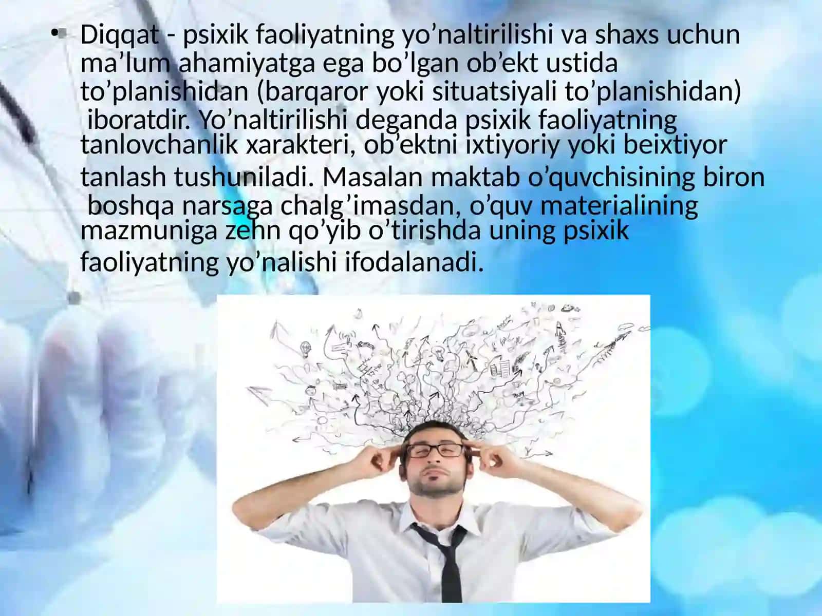 DIQQATNING NEYROFIZIOLOGIK  XUSUSIYATLARI VA ONTOGENEZDA  O`ZGARISHI. 4
