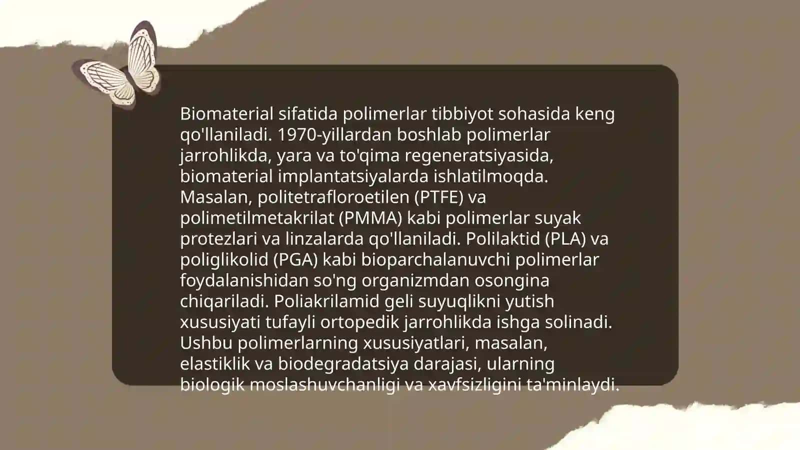 Tibbiyot polimerlari va istiqbollari 4