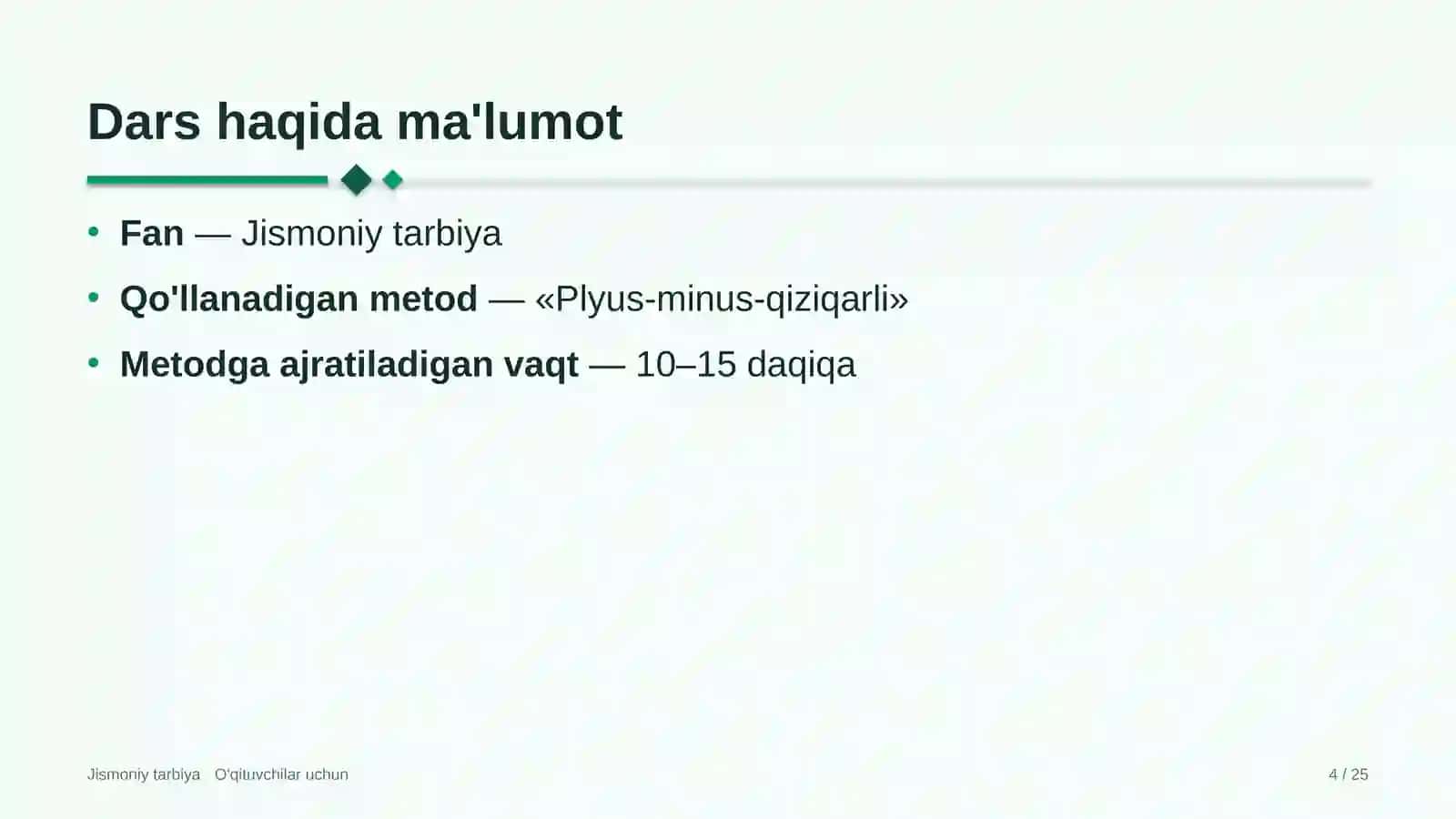 jismoniy tarbiya darslarida plyus minus qiziqarli metodidan foydalanish 9853 4