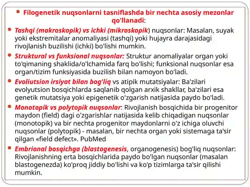 Filogenetik nuqsonlar 4