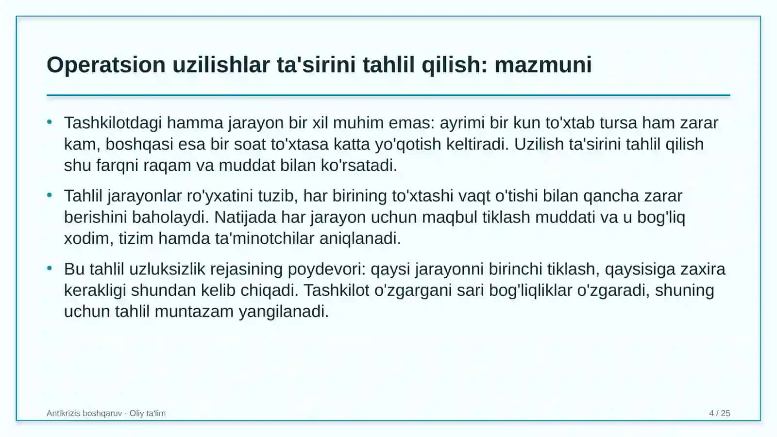 sud tizimida operatsion uzilishlar ta'sirini tahlil qilish 2622 4
