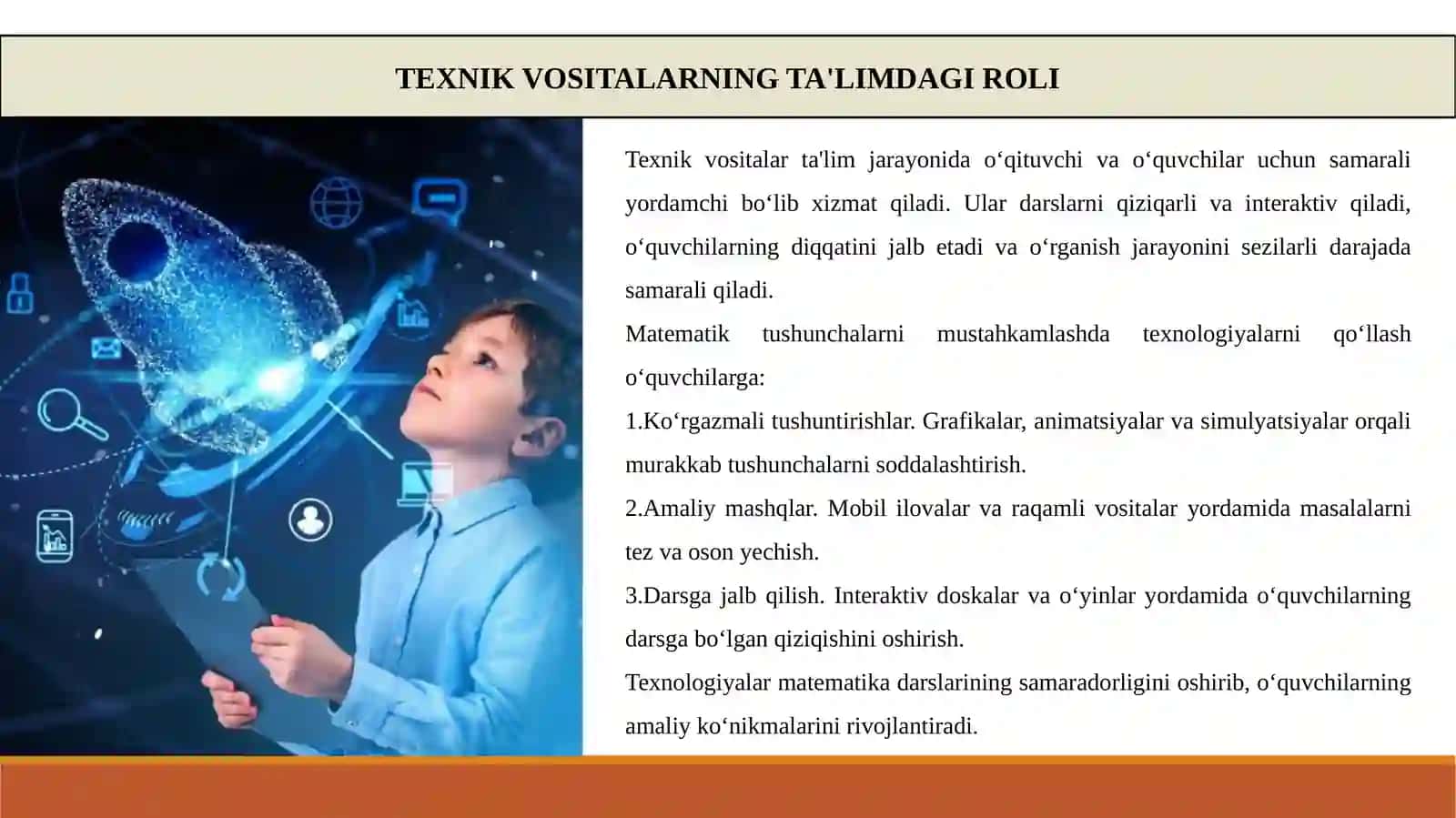 Boshlangʻich sinflarda matematika oʻqitishtexnik vositalardan foydalanish metodikasi 4