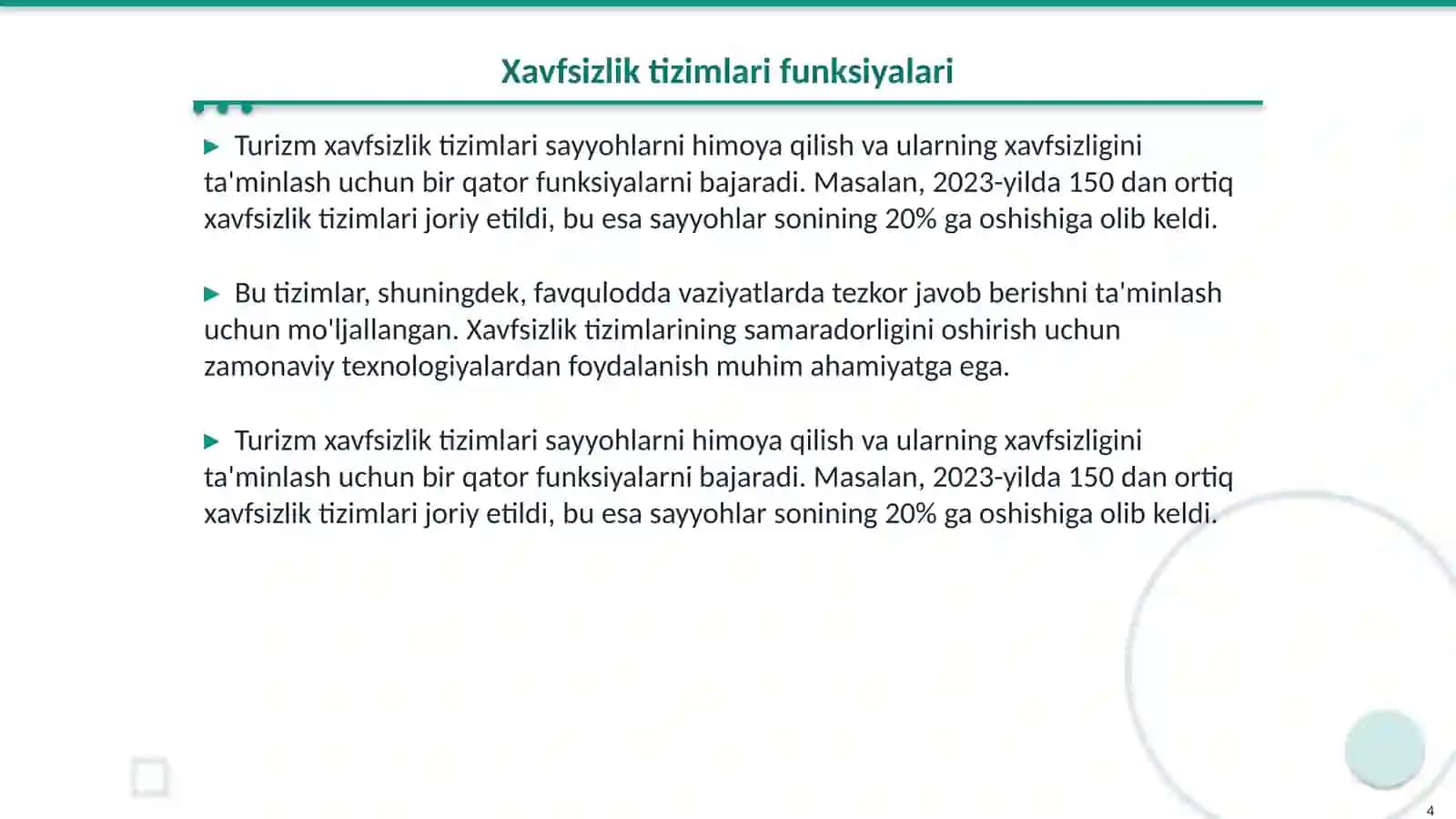 Turizmda xavfsizlikni taminlash 4