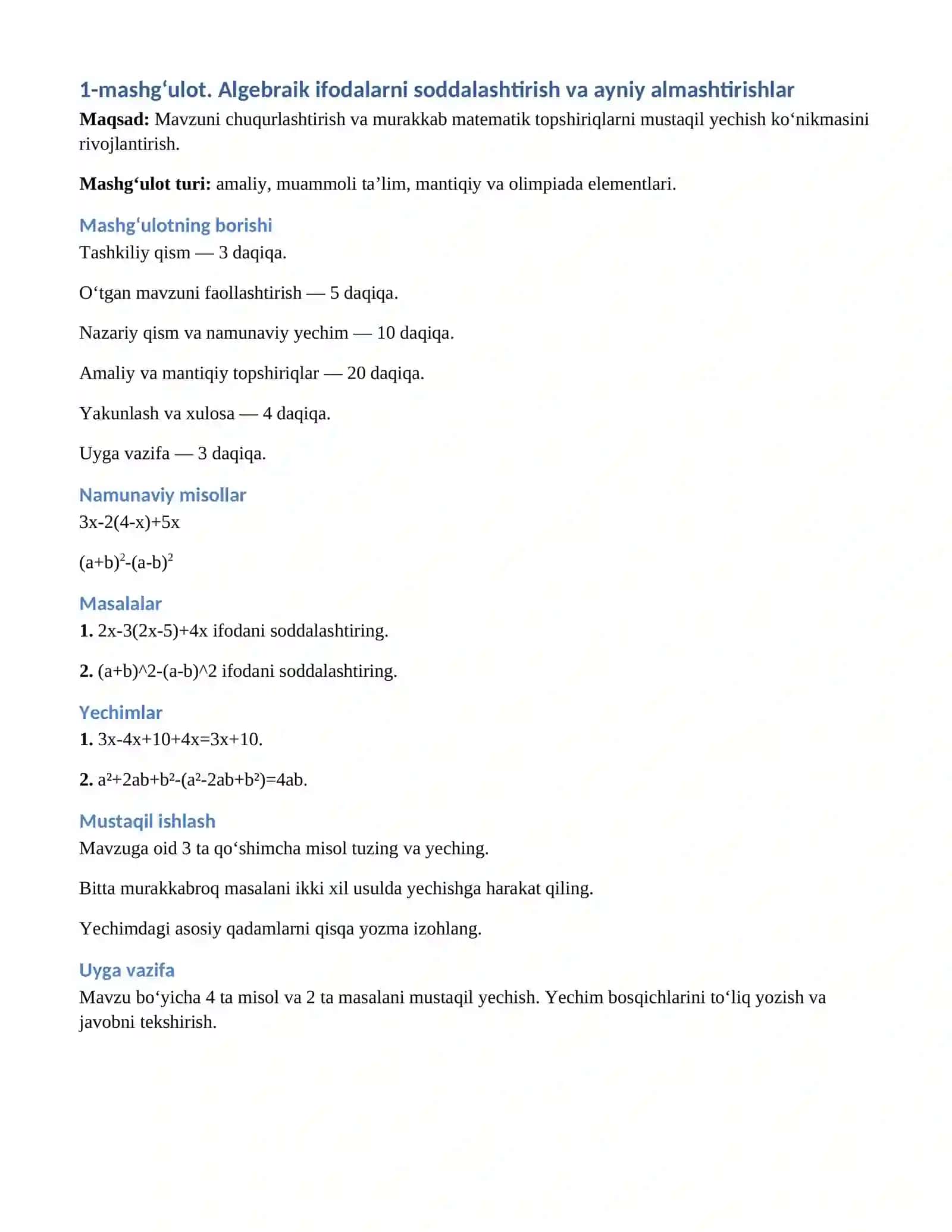 “YOSH MATEMATIKLAR” TO‘GARAGI 4