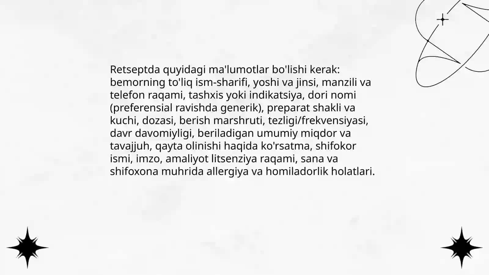 Dori Vositalarining Dozasi Retsept Haqida Tushuncha 4