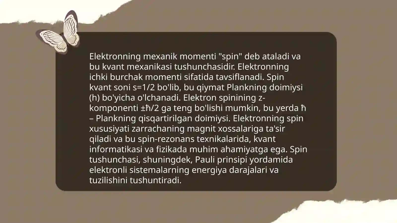 Elektronning magnit va mexanikaviy momentlari 4