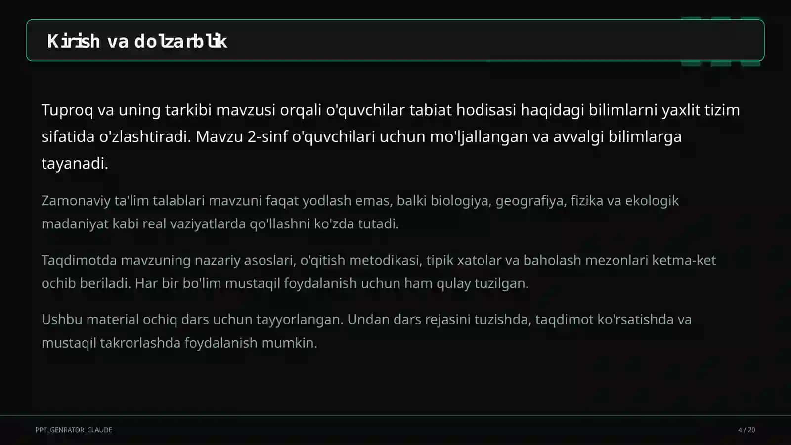 Tuproq va uning tarkibi (2-sinf) 4